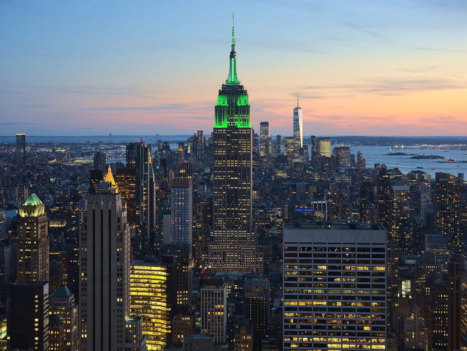 The Empire State Building above Midtown Manhattan