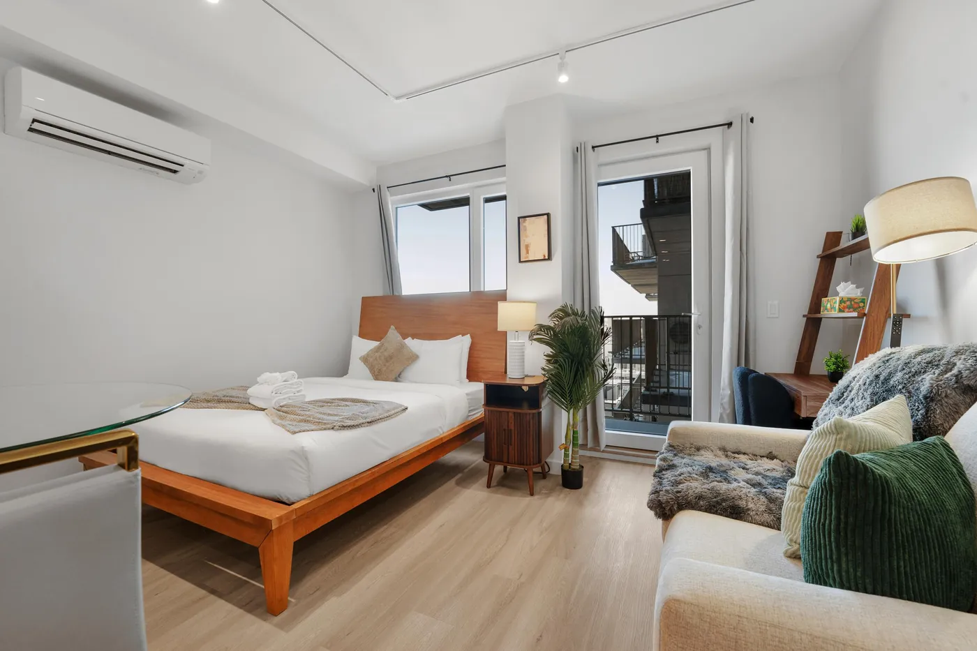 Furnished bedroom in a Waypost Brooklyn residence